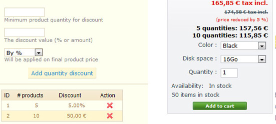 Módulo Prestashop descuento por cantidad