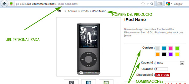 Combinaciones en Prestashop 1.5 , optimizadas para SEO