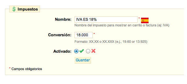 Cómo cambiar el IVA al 21% en Prestashop