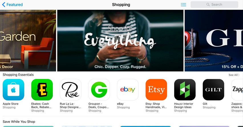 Apple apuesta por el e-commerce con su nueva categoría “Shopping”