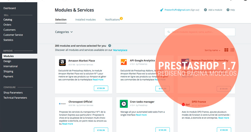 Rediseño de la página interna de módulos en Prestashop 1.7