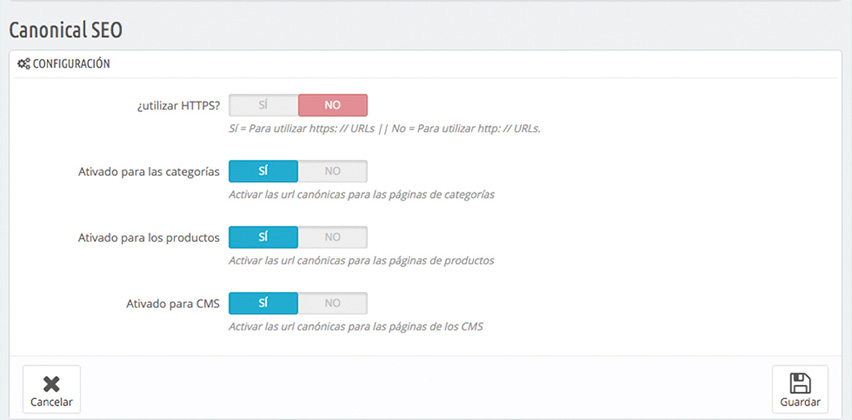 canonical-seo-modulo-prestashop