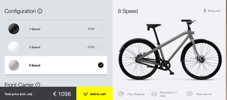 Configurador Bicicletas de Vanmoof