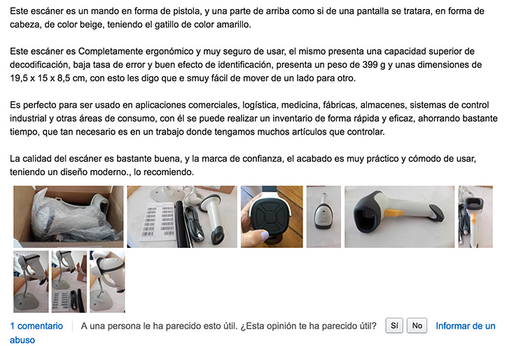 Opiniones de usuarios ampliadas como reviews