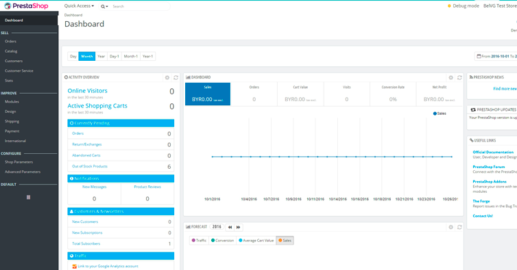 Cambios en el panel de administración de Prestashop 1.7