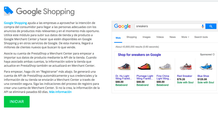 Conectando Google Shopping con Prestashop 1.6