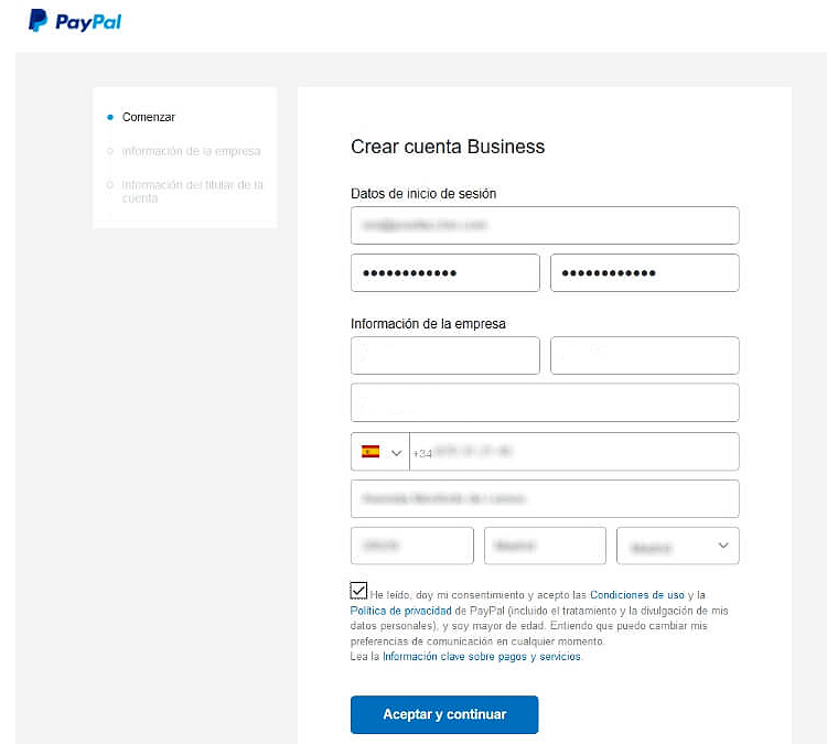 Centro de la ciudad Deflector carro Tutorial: crear un cuenta de Paypal Business para usar con Prestashop |  4webs.es