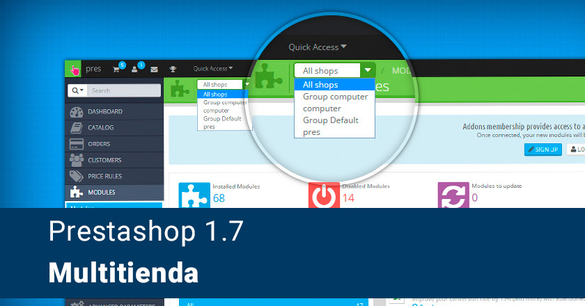 ¿Cómo funciona la multitienda en Prestashop 1.7?