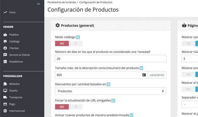 activar modo catalogo en prestashop