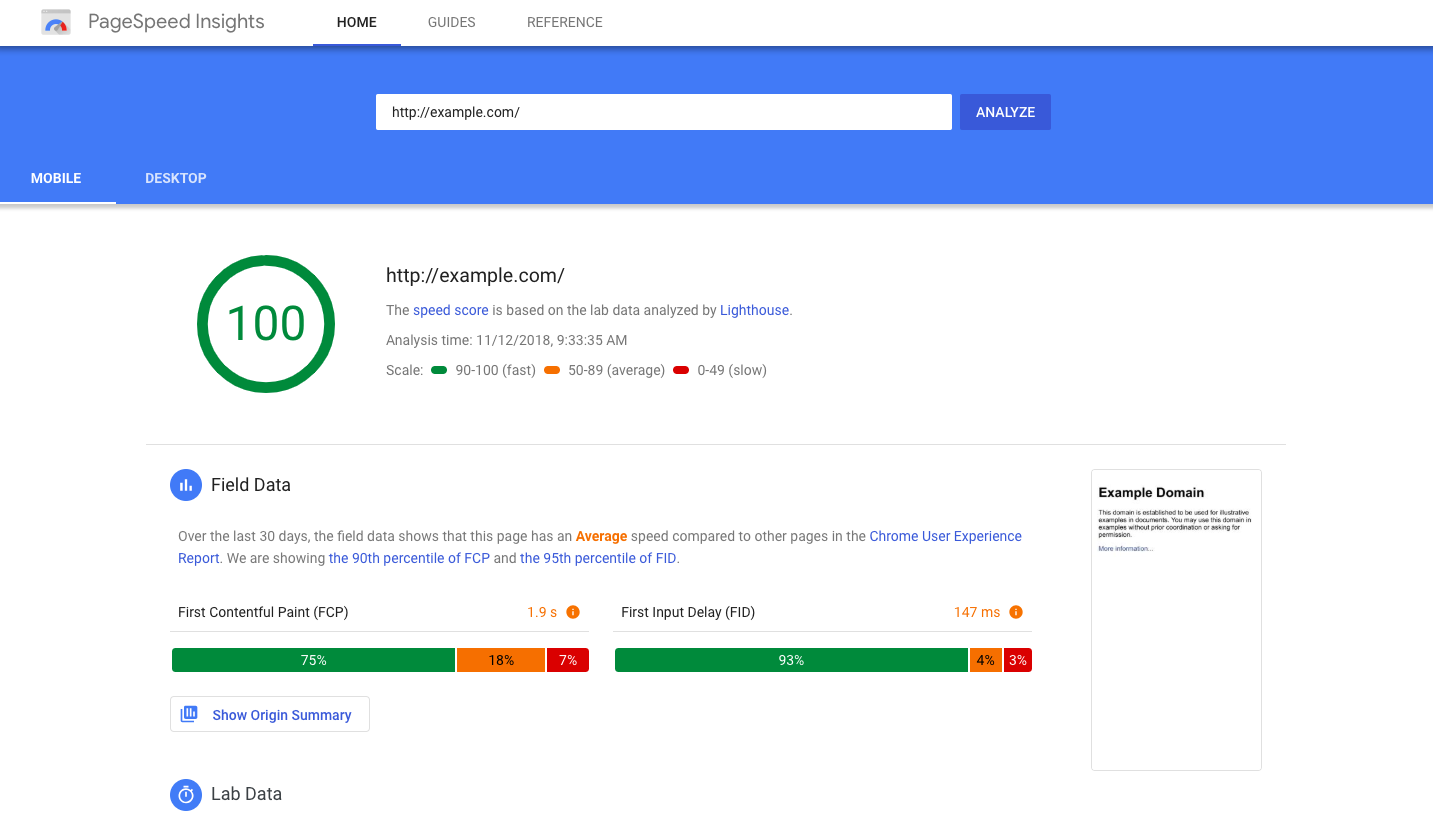 Herramienta Page Speed