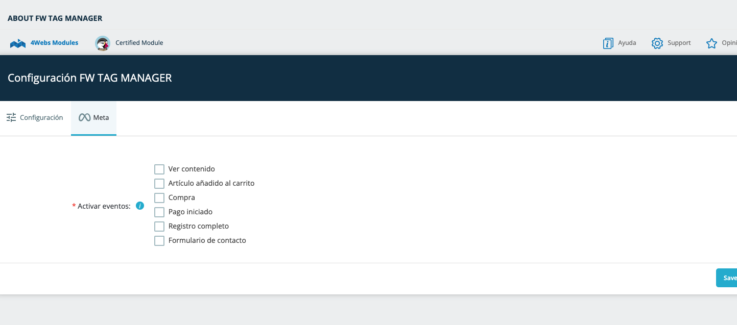 Configuración módulo Meta